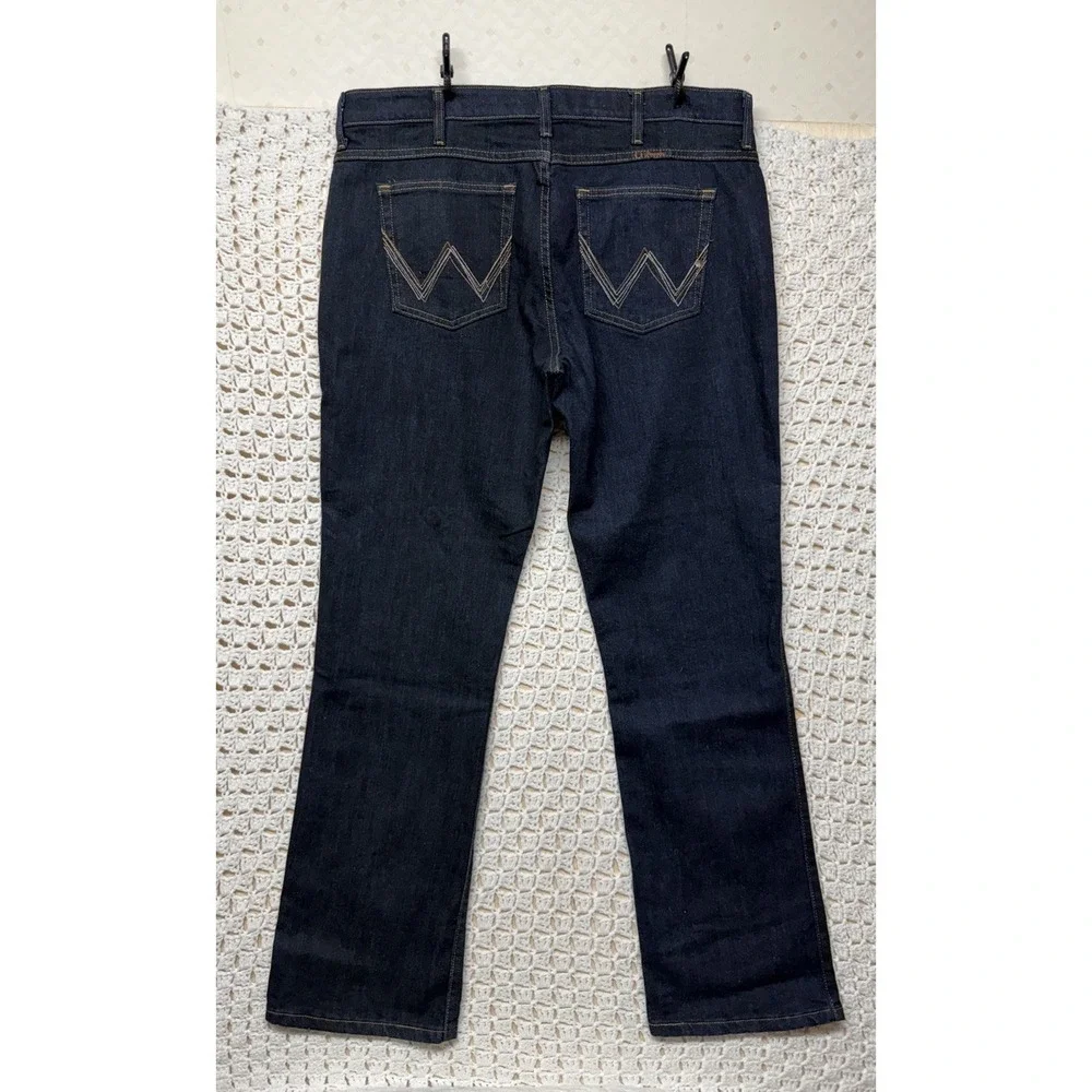 Wrangler Q-Baby Jeans Women 17/18 X34 Plus Blue Denim Bootcut No Gap Waistband